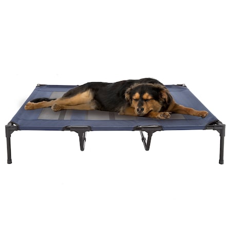 Pet Adobe Elevated Portable Pet Bed Cot-Style with Non-Slip for Dogs and Small Pets, Indoor/Outdoor Blue 510486PAG